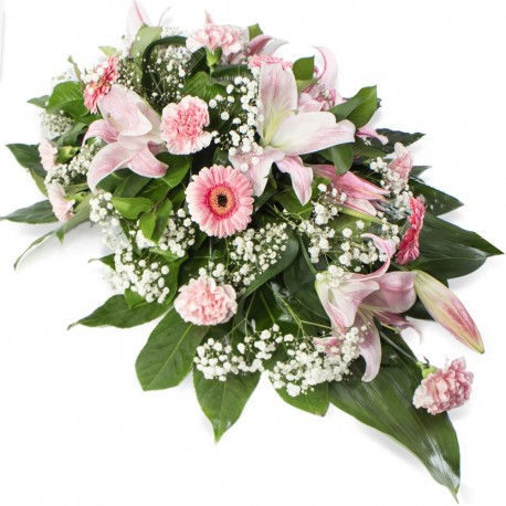 Double Ended Funeral Coffin Spray (Pink)