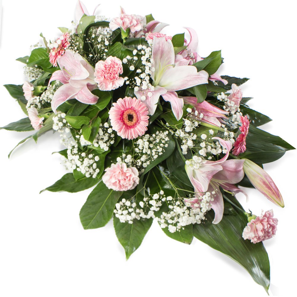 Double Ended Funeral Coffin Spray (Pink)